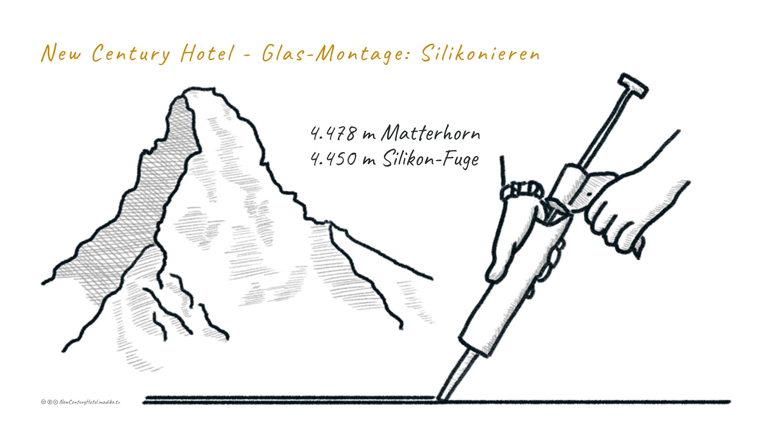 New Century Hotel Offenbach am Main / Sketchnotes Badwelt: Silikonieren der Glasfugen. Bild: copy madiko